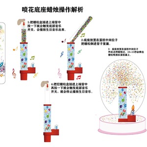 Velas de Cumpleaños Musicales en Aerosol, Cilíndricas, de Parafina, Decoraciones para Fiestas de Cumpleaños - Product Image 2