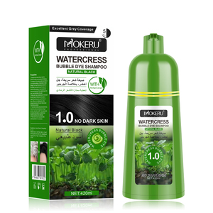 MOKERU <span class=keywords><strong>Shampooing</strong></span> Colorant Herbal Effervescent en Promotion, Teinture Noire Naturelle au Cresson, Formule Douce et Permanente, Hommes & Femmes, 500ml - Product Image 1