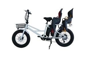 Moteur de vélo adulte 20 pouces E Fat Tire 500w Double batterie électrique Cargo Delivery Food Bike vélo familial <span class=keywords><strong>avec</strong></span> siège bébé - Product Image 3