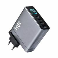 Pengisi Daya Perjalanan Terlaris QC3.0 30w Adaptor Pengisi Daya Multi-Perangkat dengan Layar TFT untuk Laptop  140W GaN Charger Custom