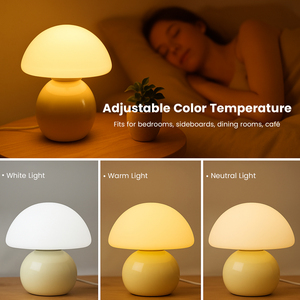 Tối giản hiện đại nấm phong cách gốm đèn bàn USB chuyển đổi có thể sạc lại điều khiển cho phòng ngủ Bàn Cạnh Giường ngủ - Product Image 6