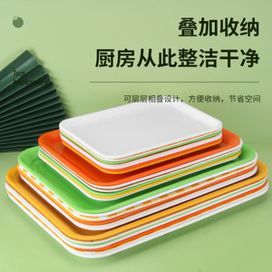 Melamine Serving Trays Rectangular Solid Color <b>Microwave</b> Safe Hotel Food Use - Product Image 3