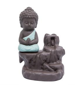 Custom <strong>Incense</strong> <strong>Burner</strong> <strong>Back</strong> <strong>Flow</strong> Tower Cones Sticks Holder Ceramic Porcelain Buddha Monk - Product Image 3