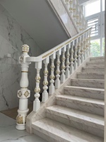 Balustrade d'escalier d'intérieur et de style antique, balustrade en bois, pour européen et orange