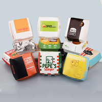 Mini boîte d'emballage en papier recyclable et frites pour hamburger et fast-food, boîte d'emballage à emporter pour hamburger, emballage alimentaire