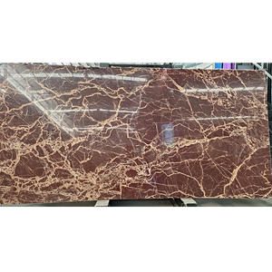 แผ่นหินอ่อนธรรมชาติสีแดงเชอร์รี่ลายทองขนาด 20 มม. สำหรับงานตกแต่งภายใน แบบขายส่งและสั่งทำพิเศษ ผิวขัดเงา แผ่นใหญ่สำหรับทำเคาน์เตอร์ - Product Image 5