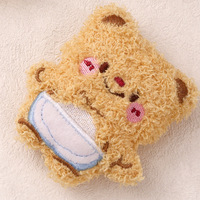 Porte-clés pendentif ours en peluche mignon avec rembourrage en coton PP, design Kawaii, jouet en peluche doux pour unisexe