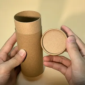 Custom Biodegradable Food Kraft Matte Powder Round Box Paper Tube Cylinder Packaging