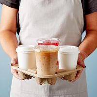 Porte-gobelet jetable personnalisé de 4 tasses pour le café, l'eau et les boissons Porte-gobelet en papier à emporter