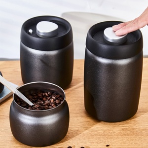 Barattolo <span class=keywords><strong>per</strong></span> la conservazione del caffè <span class=keywords><strong>sottovuoto</strong></span> con meccanismo di chiusura a pressione, contenitore <span class=keywords><strong>per</strong></span> chicchi di caffè in acciaio inossidabile 304 - Product Image 5