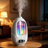 Diffuseur d'arômes intelligent à 9 niveaux de brume, diffuseur d'huiles essentielles ultrasonique, diffuseur d'arômes sans eau de 60 ml, avec 10 huiles parfumées