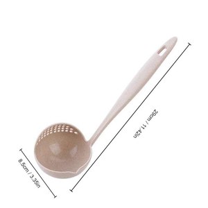 Cuchara Multifuncional 2 en 1 al por Mayor: Colador, Espumadera para Fondue y Cuchara para Papillas, Utensilio de Cocina Largo - Product Image 4