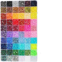 Lot de strass électroplaqués multicolores 60-48-40 pour nail art, effet stroboscopique, pour DIY