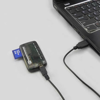 Lector de Tarjetas USB 2.0 Transparente, Dongle para Tarjetas CF, MS, TF, M2, XD, SD, Grabador de Tarjetas de Memoria, 480 Mbps, Adaptador de Transferencia de Datos, Plug and Play
