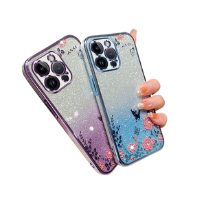 <span class=keywords><strong>Funda</strong></span> <span class=keywords><strong>para</strong></span> Teléfono con Purpurina Degradada, Apta <span class=keywords><strong>para</strong></span> 15, 16, Electrochapada, TPU, Jardín Secreto, 13, Resistente al Agua, 12, Suave, X - Product Image 1