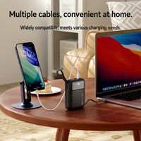 Power Bank 20000mAh 45W PD Ramah Laptop dengan Kabel Ganda Terintegrasi, Layar HD 4 Perangkat, OEM, Disetujui Maskapai Penerbangan, Aman MH811