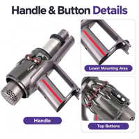 Ensemble principal compatible avec Dyson Micro SV21, déflecteur cyclonique et poignée, batterie non incluse
