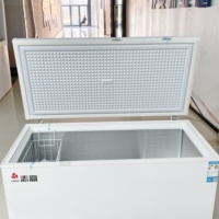 Congélateur horizontal à ouverture supérieure H 388L, congélateur à coffre à porte unique, congélateur commercial à refroidissement direct, grande capacité, réfrigérateur-congélateur