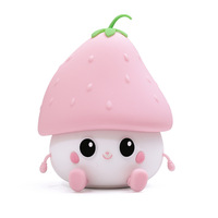 Petit Clapping Veilleuse Dessin Animé Petits Objets Bureau Décompression Fraise Atmosphère silicone lampe Fille Cadeau