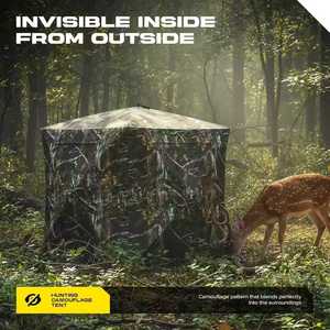 Tienda de Campaña de Camuflaje Oxford 150D para 3-4 Personas, Apertura Automática Rápida, Diseño Silencioso de 360° con <span class=keywords><strong>Puerta</strong></span> Abatible Transparente, Portátil - Product Image 1