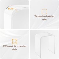 Table d'appoint en acrylique transparent sur mesure en forme de U, table d'appoint moderne transparente pour canapé, table de chevet pour salon, meubles de maison
