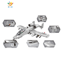 Blocs de construction éducatifs en plastique ABS sur le thème militaire AJB, modèle de chasseur aérien et de canon antiaéronautique, pour les enfants de 5 à 7 ans
