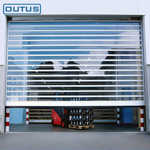 <span class=keywords><strong>Porte</strong></span> à enroulement transparente en <span class=keywords><strong>PVC</strong></span> de conception moderne OUTUS avec guide en aluminium pour <span class=keywords><strong>entrée</strong></span> de centre commercial - Product Image 2