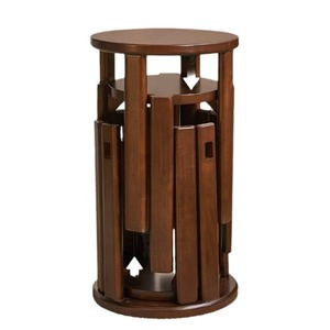 Ensemble moderne de <span class=keywords><strong>table</strong></span> basse et 4 chaises <span class=keywords><strong>en</strong></span> bois massif, multifonctionnel, empilable, <span class=keywords><strong>banc</strong></span> de salon portable pour chambre à coucher - Product Image 5