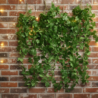 Guirnalda de Hojas de Hiedra Artificiales para Exteriores, 9 Ramilletes de Hojas de Camote, Decoración Ecológica para Navidad y Acción de Gracias