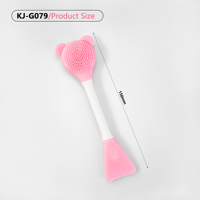 K-Double Face Facial Silicone Cosmetic Lovely Professional Make Up Facial Brush Mud Mask Applicator Brush