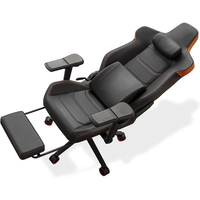 Oreiller cervical magnétique noir orange bon marché vente en gros Chaise d'ordinateur de bureau en mousse Chaise de jeu Evo en cuir PVC respirant de qualité supérieure