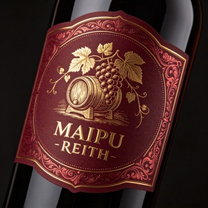 Etiquetas de Vino con Impresión UV y Relieve en Lámina Dorada Personalizadas OEM, Etiquetas de Papel Texturizado Troqueladas para Línea Automatizada de Envasado de Botellas de Vino - Product Image 3