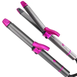 Электрический утюжок для завивки волос, профессиональная плойка с большими розовыми волнами, вращающаяся палочка 42 мм 32 мм, очень длинный цилиндр