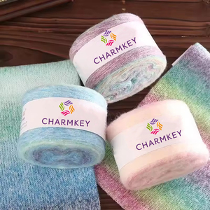Vente directe d'usine arc-en-ciel Segment teint Macaron <span class=keywords><strong>laine</strong></span> Mohair gâteau fil pour tricoté à la main Crochet pull manteau écharpe - Product Image 3