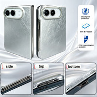 Étui en cuir PU texturé plissé nacré pour iPhone Duo, coque de protection antichoc mince et ajustée avec découpes précises