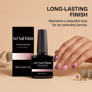 Vernis à ongles gel à base d'eau en PET thermosensible, couleur <span class=keywords><strong>nude</strong></span>, longue tenue, brillant, pour la décoration des ongles, en flacon - Product Image 3