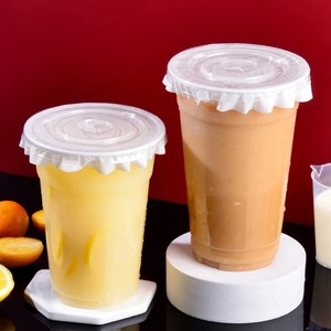 12oz 16oz 20oz 24oz Custom Logo Personalized UV Printed <b>Cold</b> Drinking Disposable PET Clear <b>Cups</b> with Lids for Coffee - Product Image 1