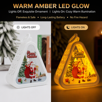 Lanterne de Noël LED à lumière ambrée chaude, décorative suspendue avec anneau pour arbre de Noël, maison, fête, vente en gros
