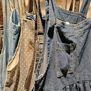 Nieuwe Trendy Fashion Blue Gebruikte Dames Jeans Bretels Rok Duurzame Bretels Rok