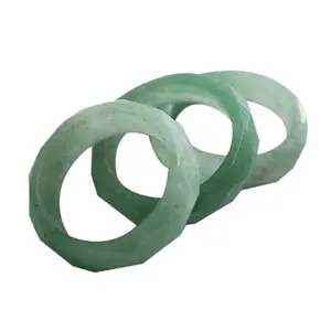 Bagues en pierre précieuse pour hommes, anneau à facettes en pierre d'aventurine verte, 13mm