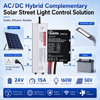 Contrôleur de charge solaire AC/DC stable Sukite avec MPPT AC-24160-2.4G 24V 160W 15A pour éclairage public à énergie solaire avec capteur