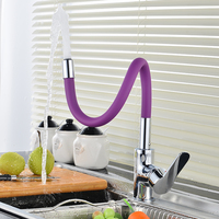 Robinet de cuisine flexible chromé avec tuyau universel, mitigeur chaud/froid pour évier, montage sur comptoir, robinet mélangeur pour salle de bain et cuisine