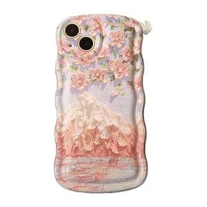 Cherry Blossom sơn dầu TPU trường hợp điện thoại tương thích với iPhone 17 16 15 Pro Max Apple 14 Pro Max - Product Image 5