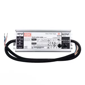 Mean well-fuente de alimentación LED impermeable, controlador para luz de cultivo, serie HLG-40H, 40W, 12V, 15V, 20V, 24V, 30V, 36V, 42V, 48V, 54V