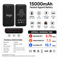 Chaqueta Térmica TAJARLY de 7.4V para Hombre, 5 Zonas de Calentamiento y Control de Temperatura de 3 Niveles, Chaqueta Eléctrica con Batería de 15000mAh