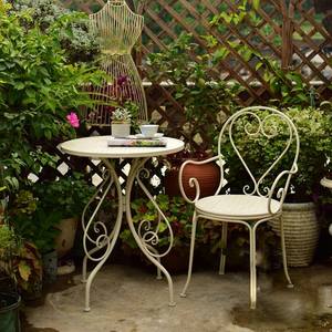 Ensemble de table et chaises en fer forgé pour balcon, trois pièces, pour cour, jardin, extérieur, petite table basse, décoration intérieure - Product Image 2