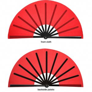 Grand éventail de festival en bambou et plastique, durable, en tissu, à bruit sonore, personnalisable - Product Image 1