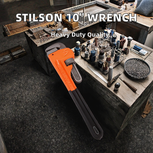 Llave de boca recta de un solo extremo Stilson de grado industrial, de acero aleado, ajustable, con mordaza dentada de 10 pulgadas, para reparación - Product Image 2