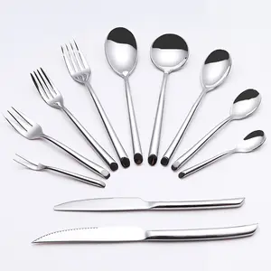 Wedding Dinnerware Royal Cutlery With Thick Round Handle Spoon And Fork Set Stainless