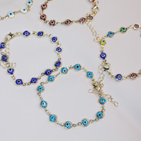 Evil Eye Charm Bracelet Or Blanc/Or Jaune Bracelets pour Femme Amulette Chance Cadeaux Evil Eye Bijoux
